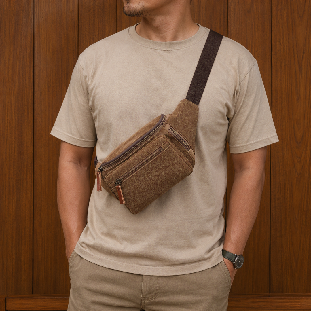 Canvas Waist Sling Bag