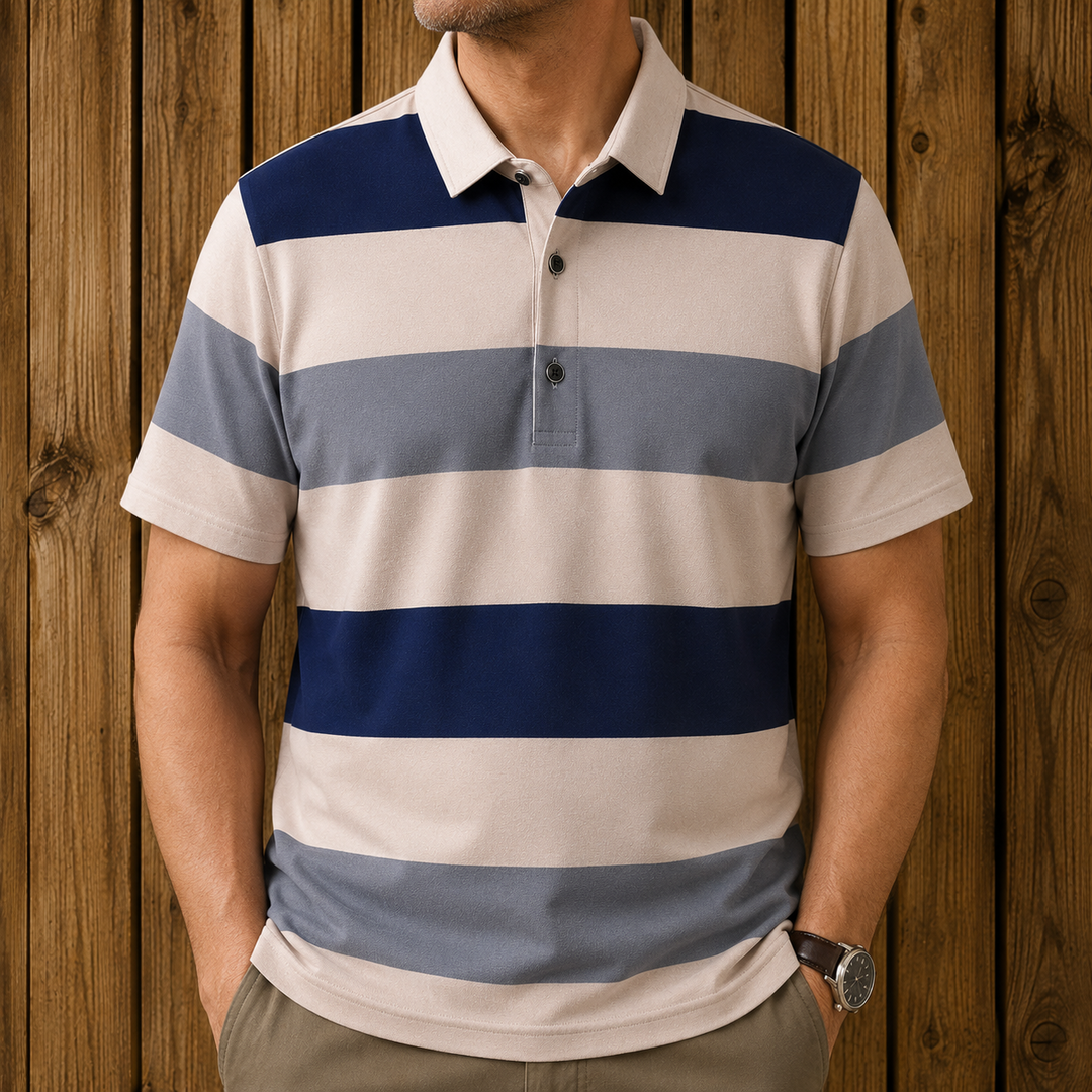 Horizontal Stripe Polo Shirt