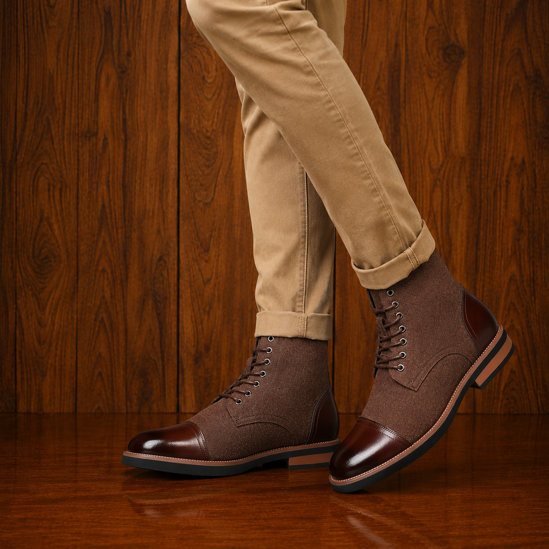 Leather Cap-Toe Boots