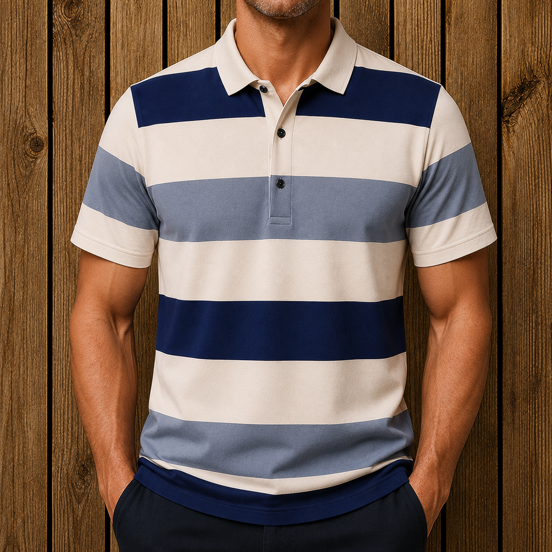 Horizontal Stripe Polo Shirt