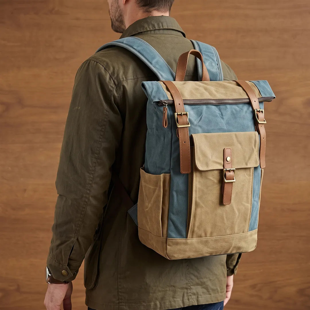 Buckled Roll-Top Backpack