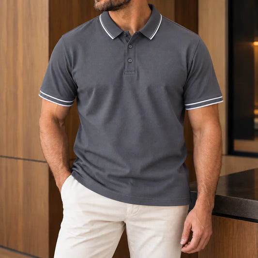 Clean Stripe Polo Shirt