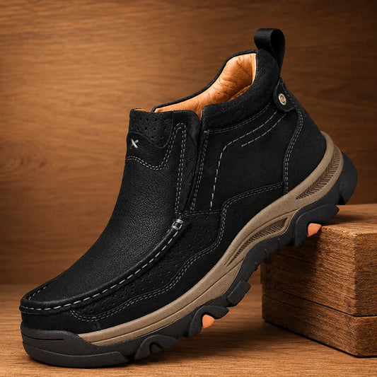 Rugged Stitched Ankle Boots