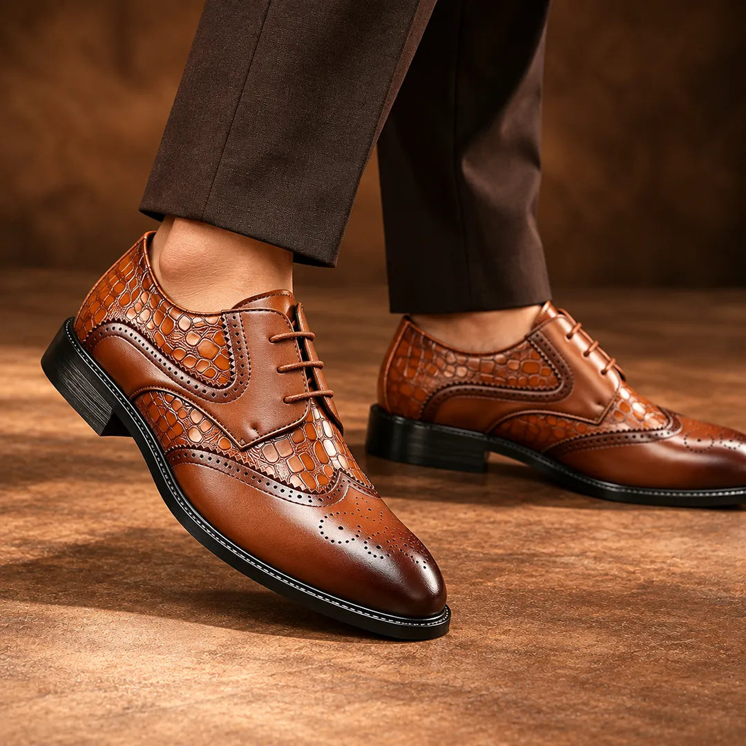 Signature Embossed Wingtip Shoes