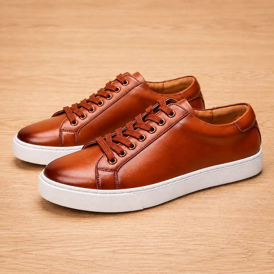Smooth Lace-Up Sneakers