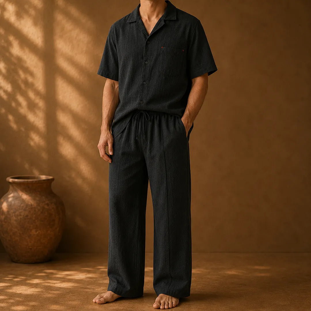 Textured Shirt & Pants Set