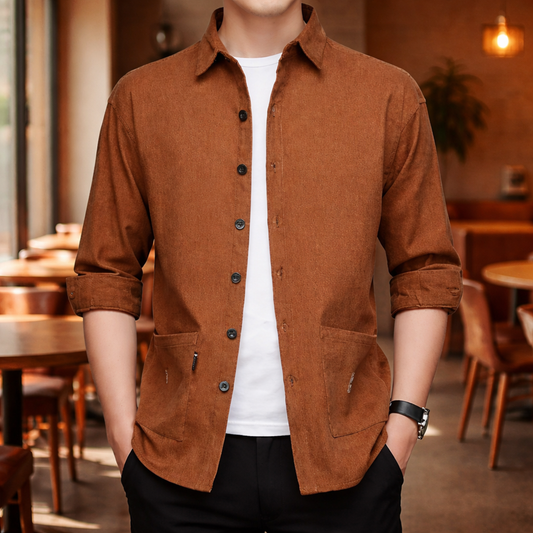 Long-sleeved Corduroy Shirt
