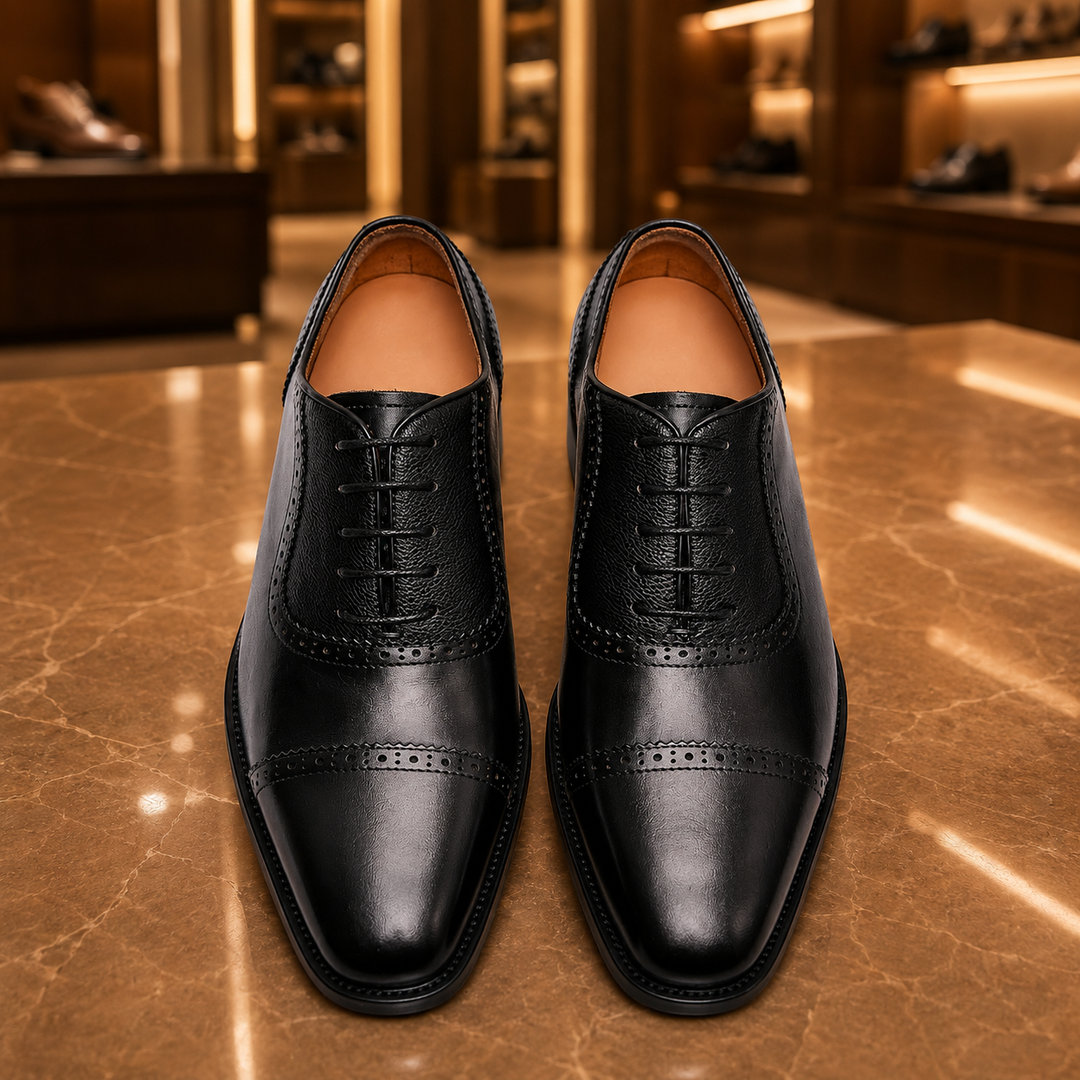 Leather Cap Toe Shoes