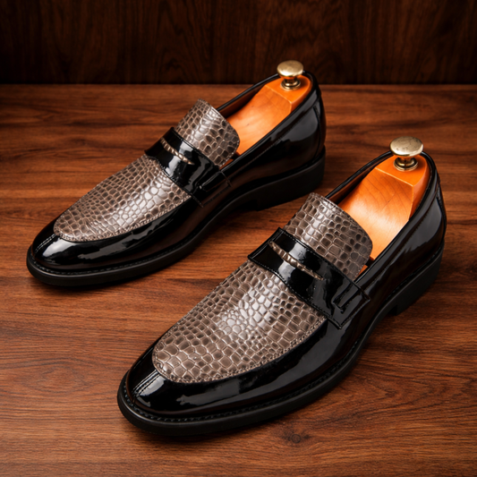Pointed-Toe Leather Loafers