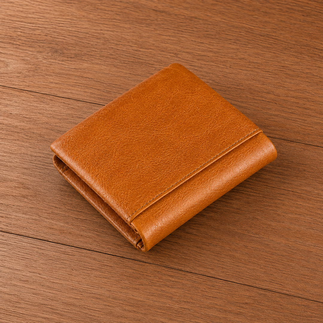 Vintage Leather Trifold Wallet