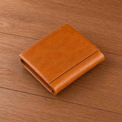 Vintage Leather Trifold Wallet