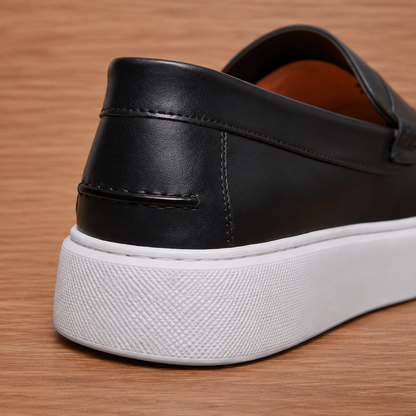 Chunky Sole Leather Loafers