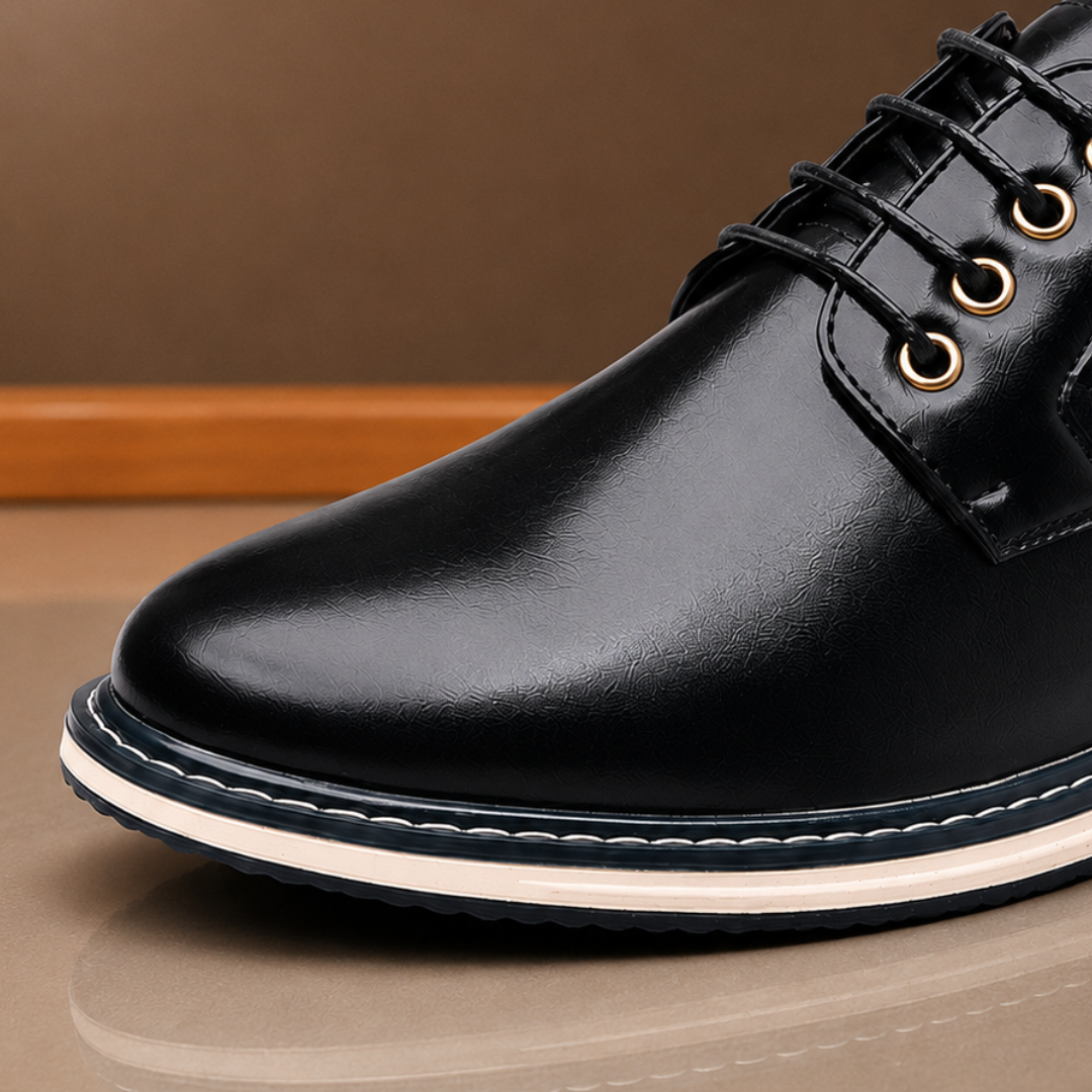 Polished Plain-Toe Derby Shoes