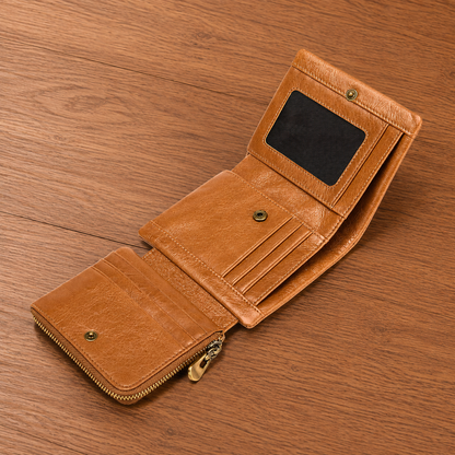 Vintage Leather Trifold Wallet