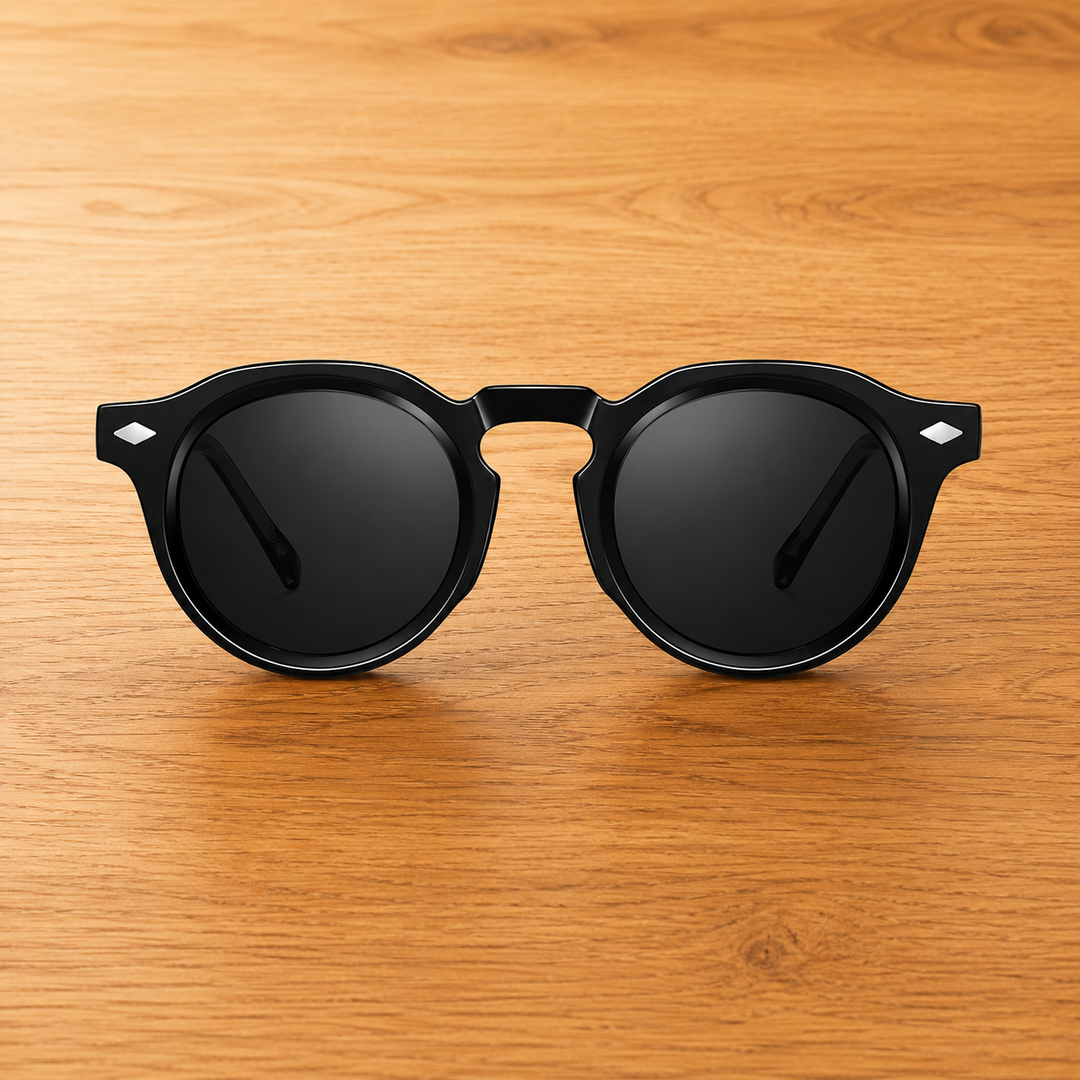 Rounded Full-Rim Sunglasses