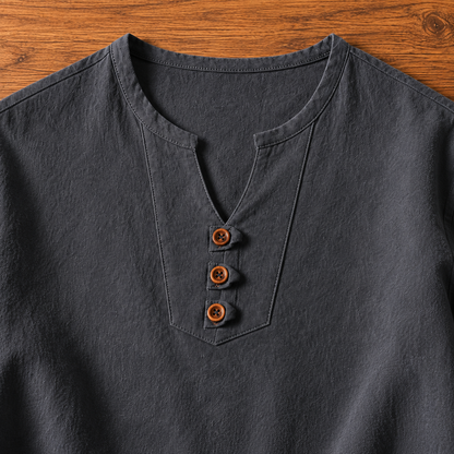 Relaxed Henley Neck Shirt
