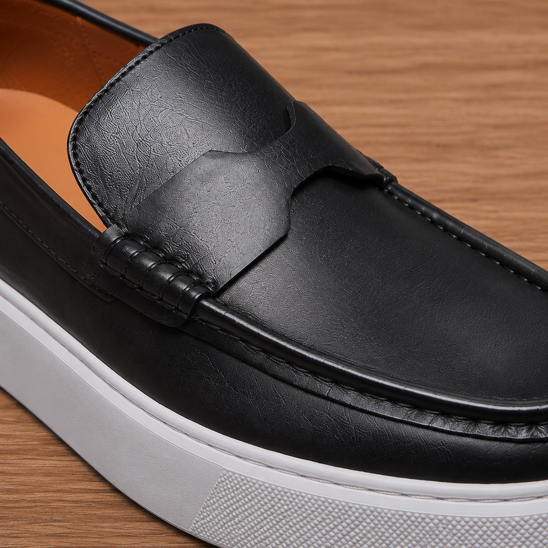 Chunky Sole Leather Loafers