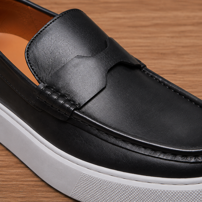Chunky Sole Leather Loafers