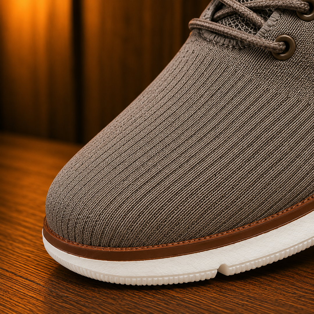 Breathable Knit Lace-Up Sneakers