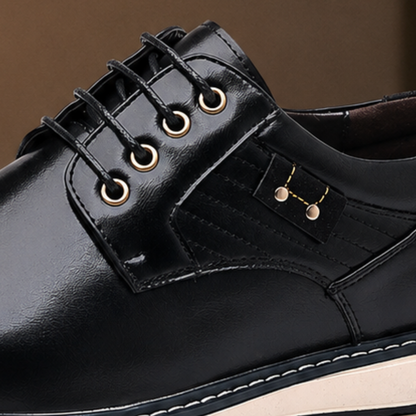 Polished Plain-Toe Derby Shoes