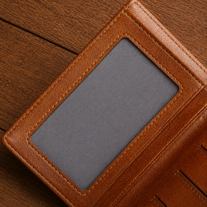 Vintage Leather Zip Wallet