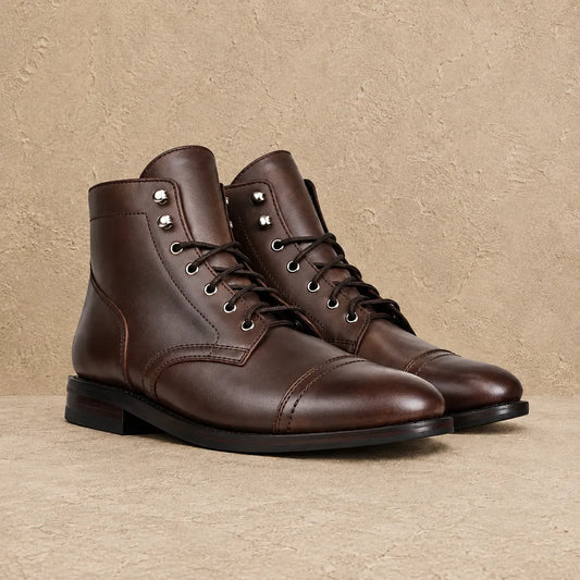 Cap Toe Leather Boots
