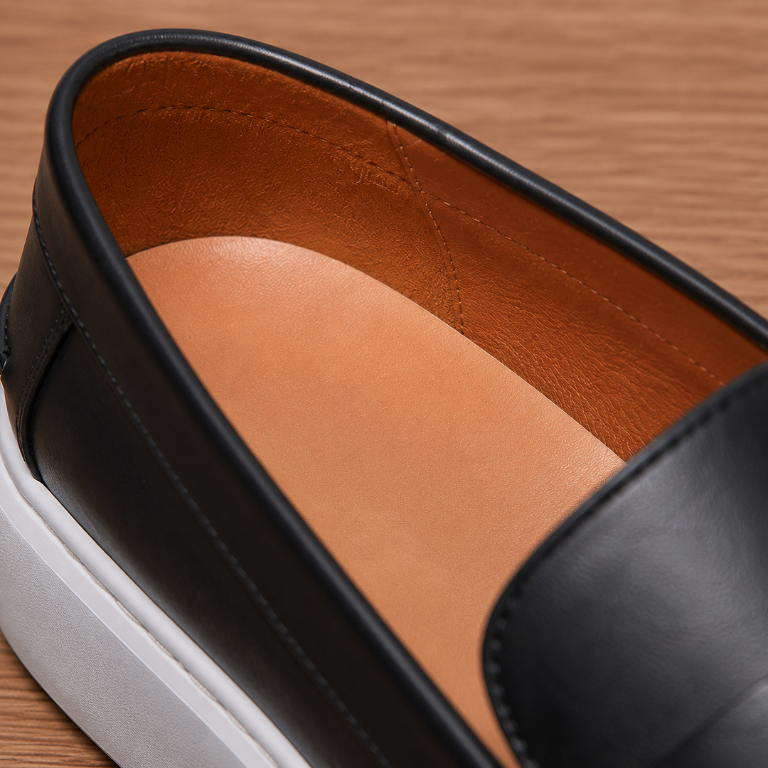 Chunky Sole Leather Loafers
