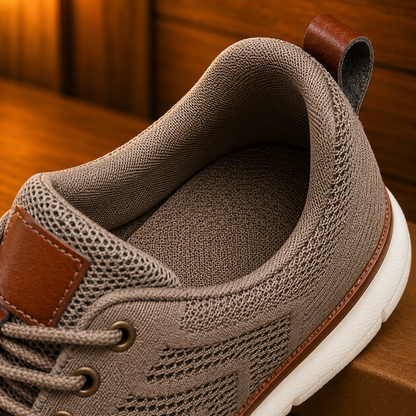 Breathable Knit Lace-Up Sneakers