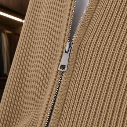Stand Collar Zip Cardigan