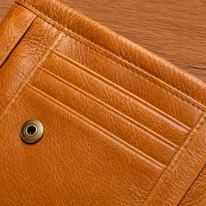 Vintage Leather Trifold Wallet