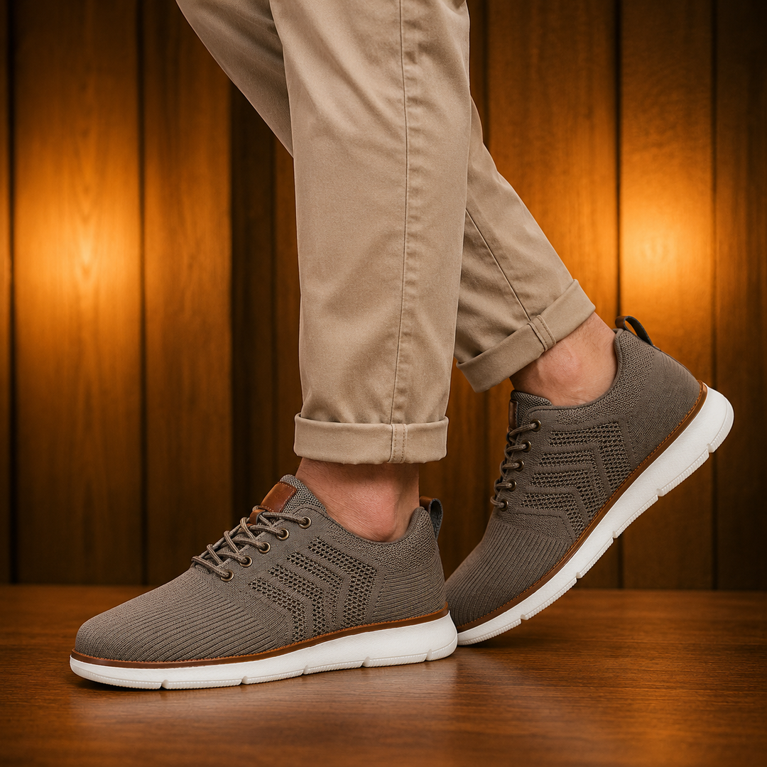 Breathable Knit Lace-Up Sneakers