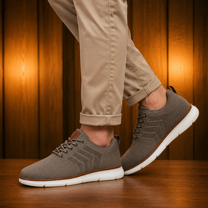 Breathable Knit Lace-Up Sneakers