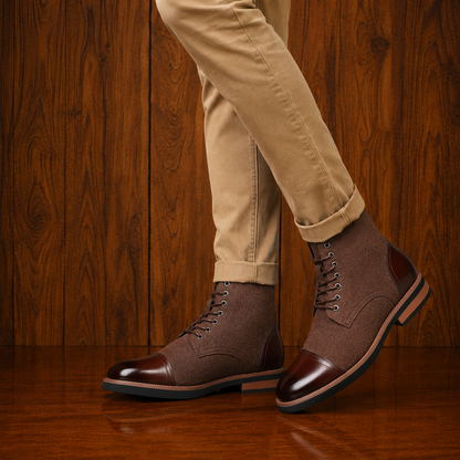 Leather Cap-Toe Boots