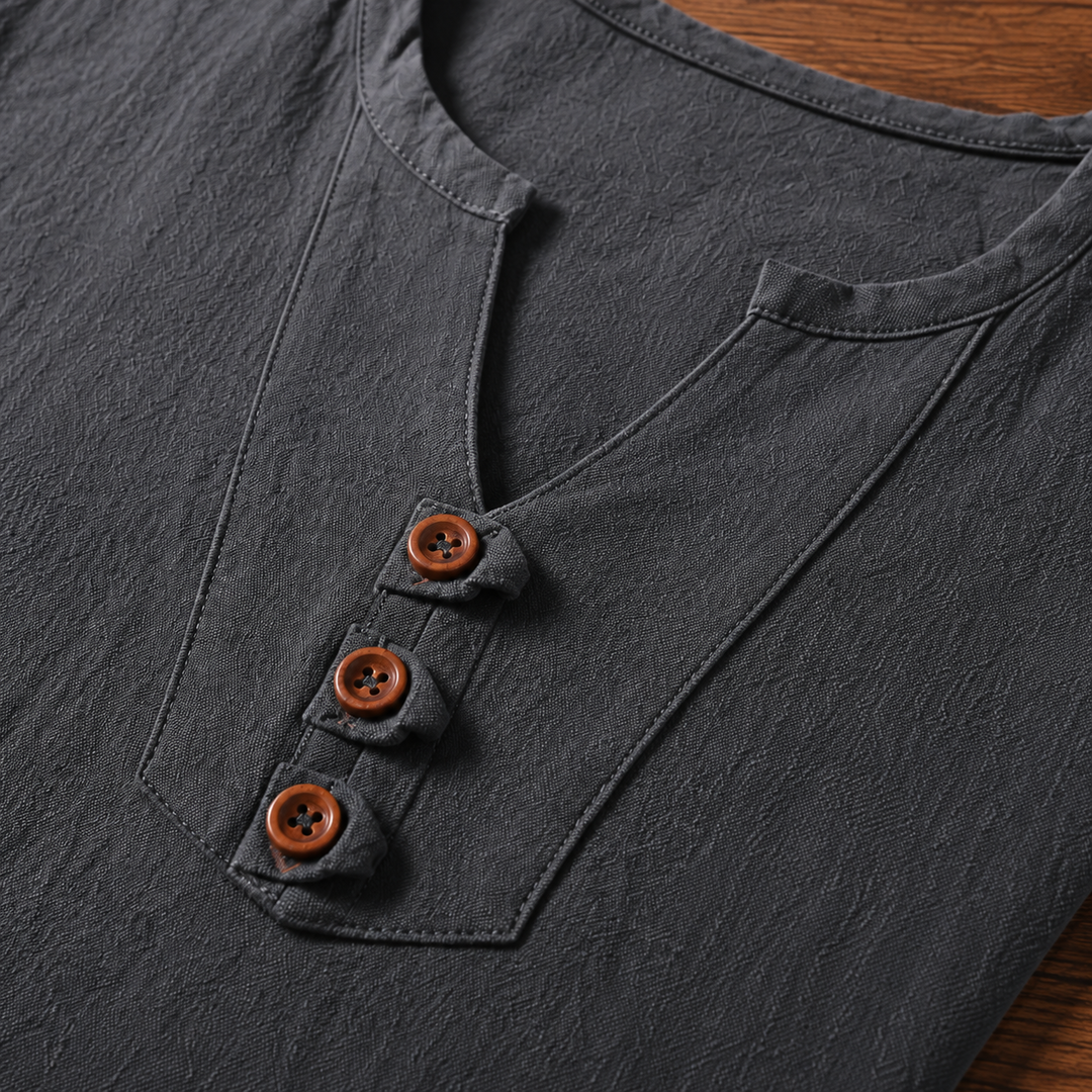 Relaxed Henley Neck Shirt