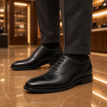 Leather Cap Toe Shoes