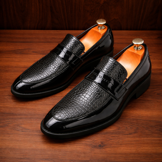 Pointed-Toe Leather Loafers