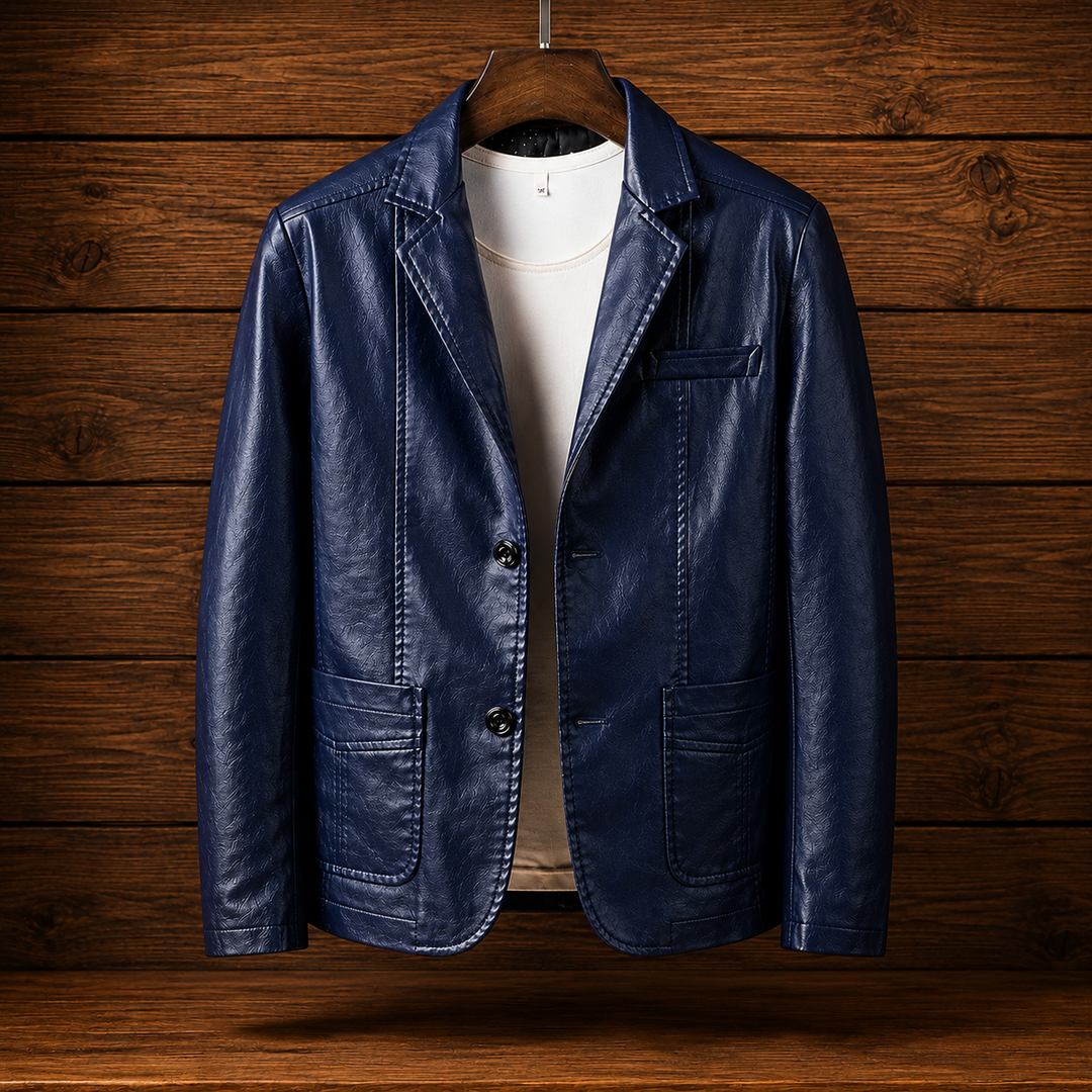 Classic Leather Casual Blazer