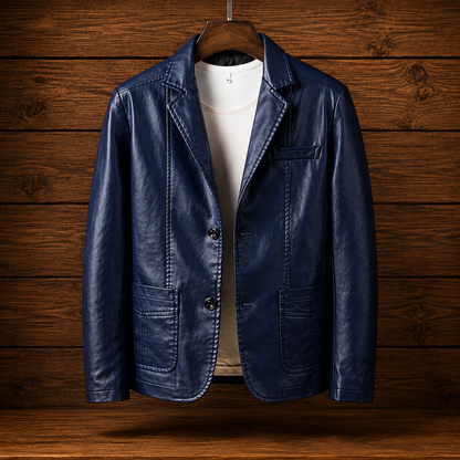Classic Leather Casual Blazer