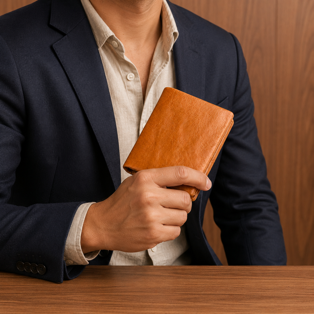 Vintage Leather Trifold Wallet