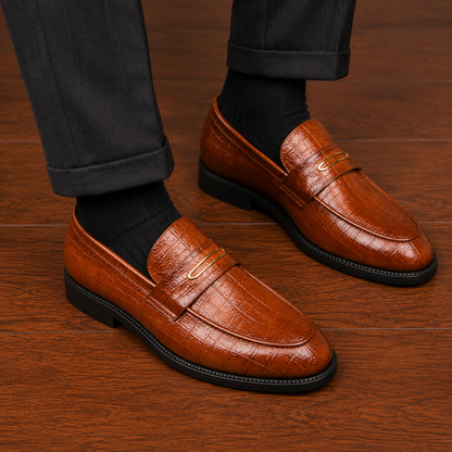 Croc Embossed Dress Loafers
