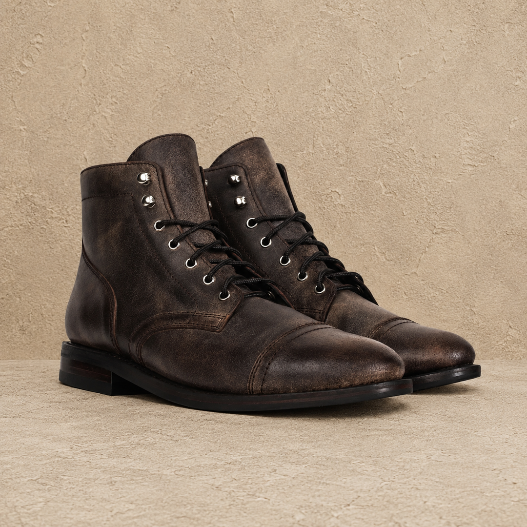 Cap Toe Leather Boots