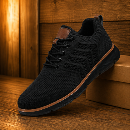 Breathable Knit Lace-Up Sneakers
