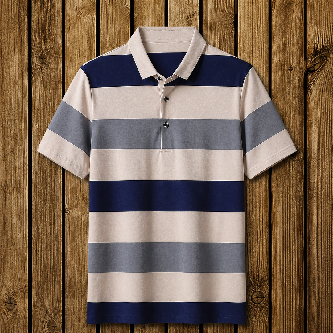Horizontal Stripe Polo Shirt