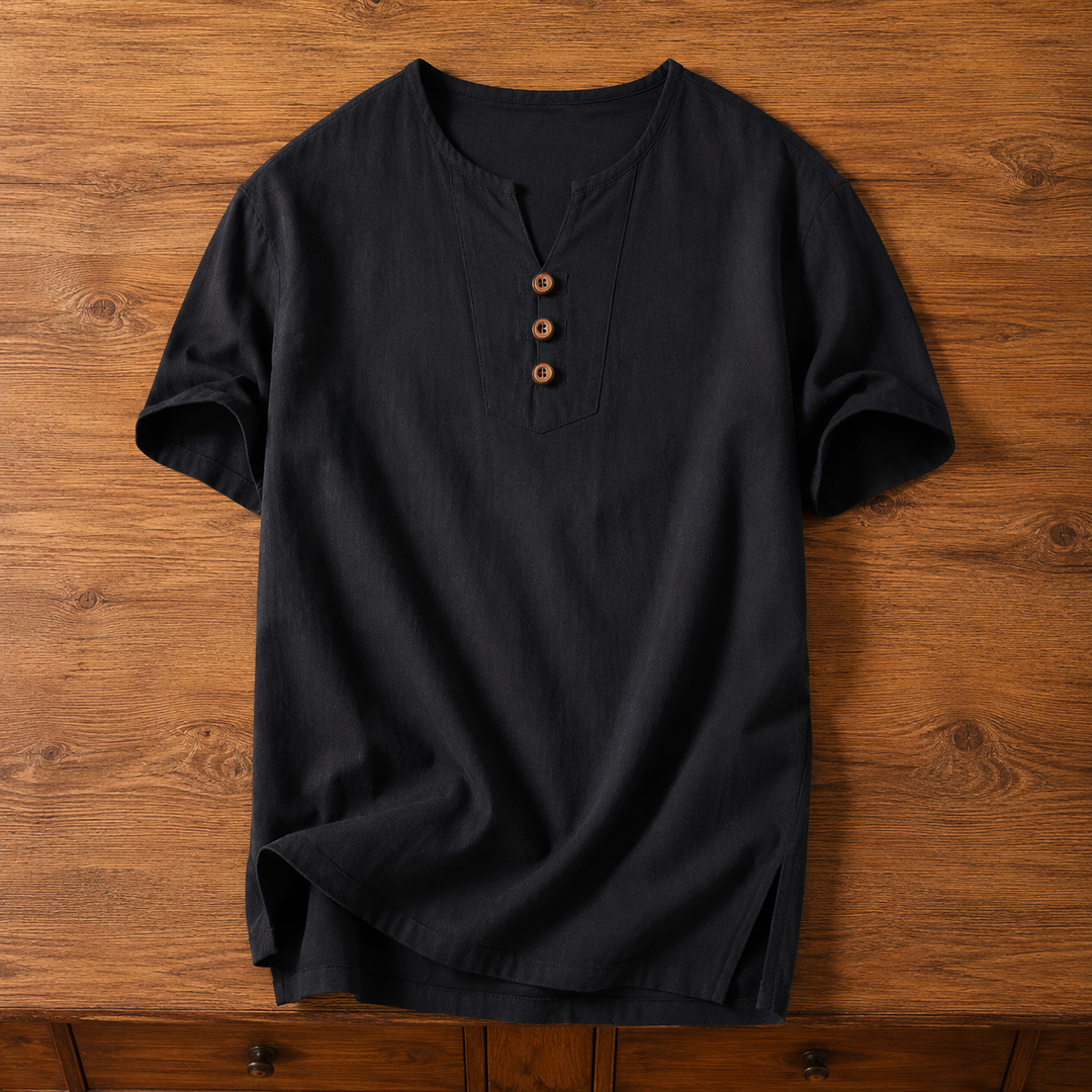 Relaxed Henley Neck Shirt