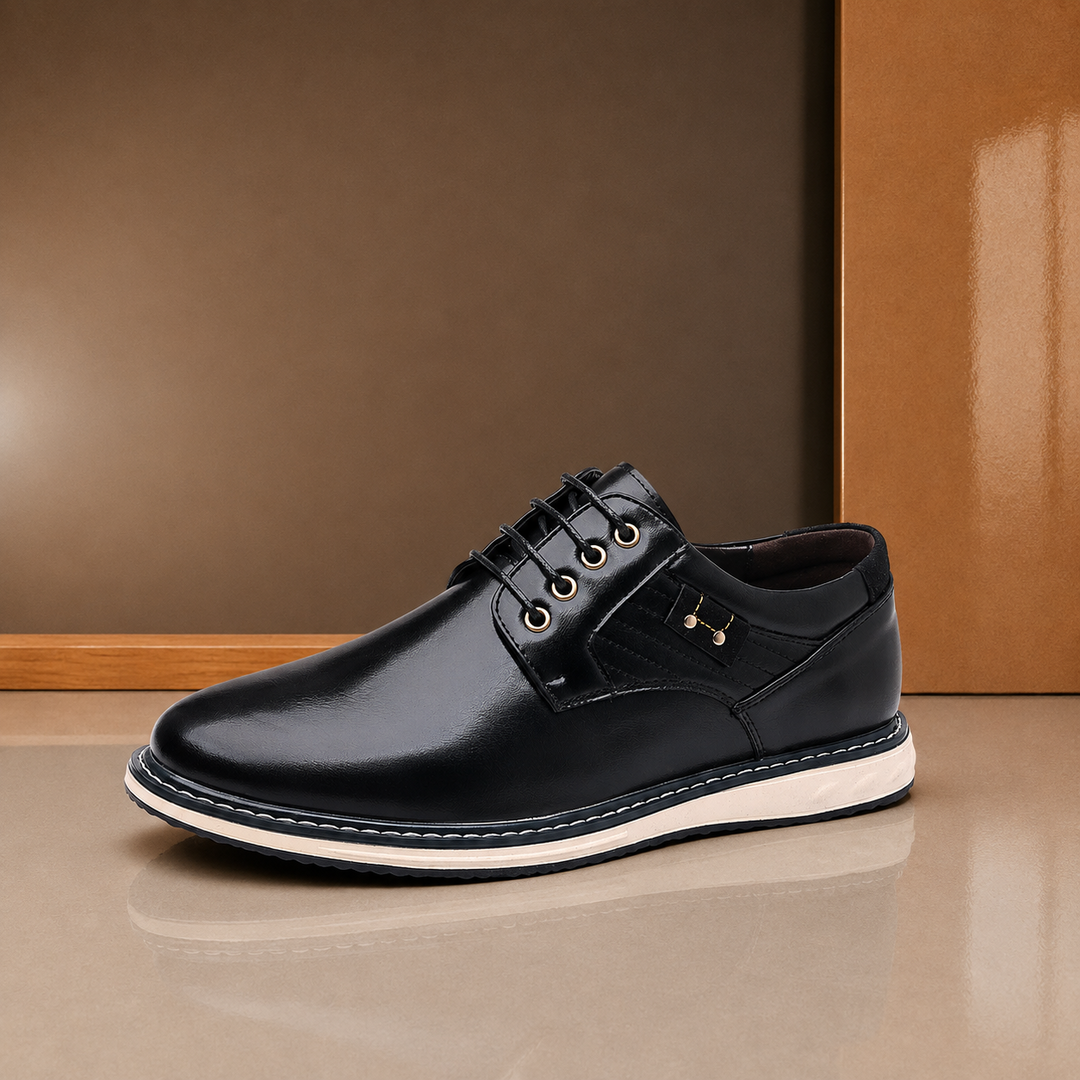 Polished Plain-Toe Derby Shoes