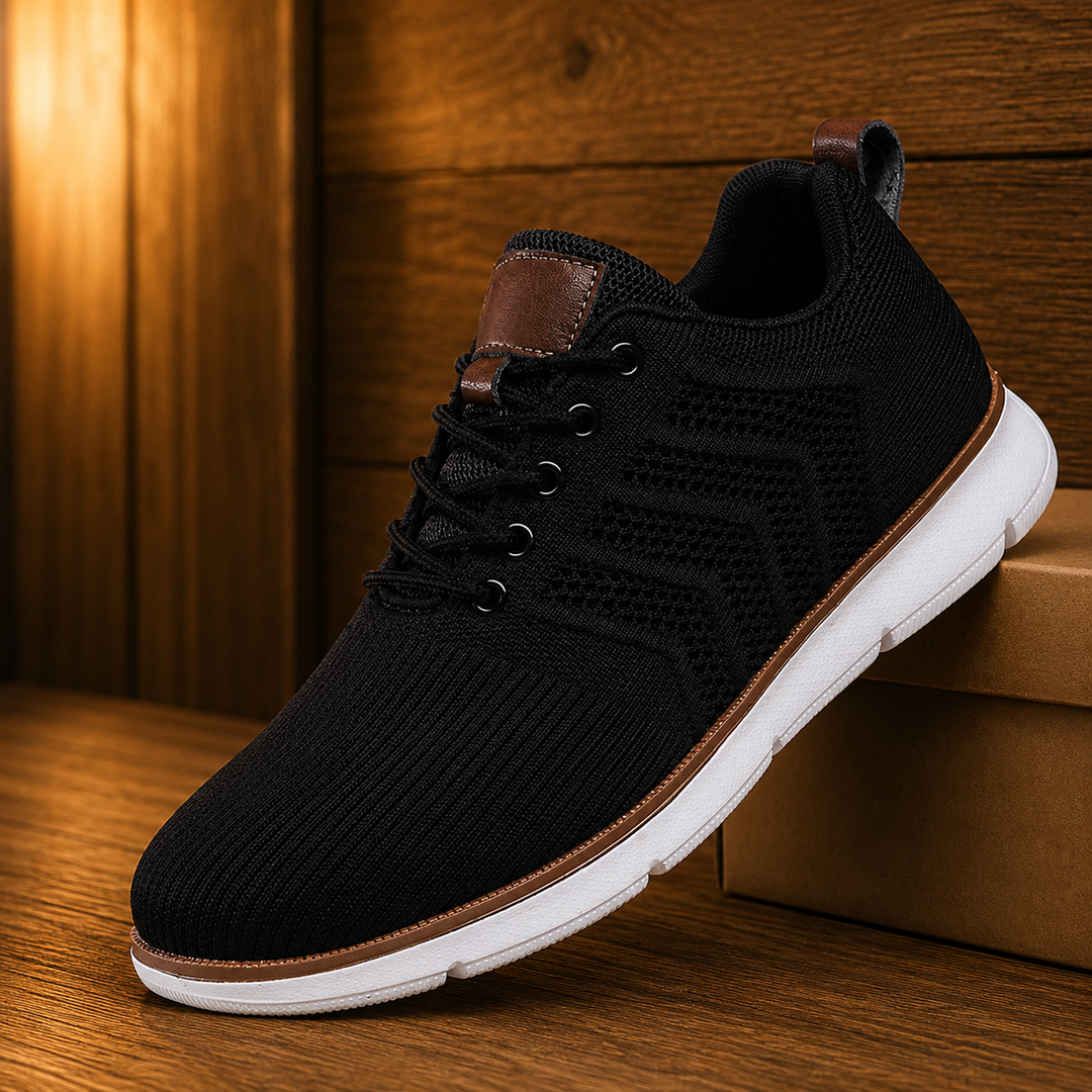 Breathable Knit Lace-Up Sneakers