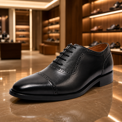 Leather Cap Toe Shoes