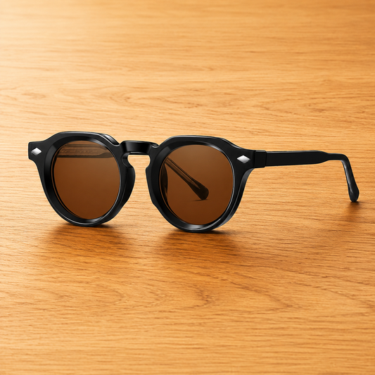 Rounded Full-Rim Sunglasses