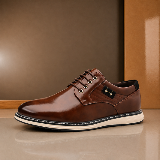 Polished Plain-Toe Derby Shoes