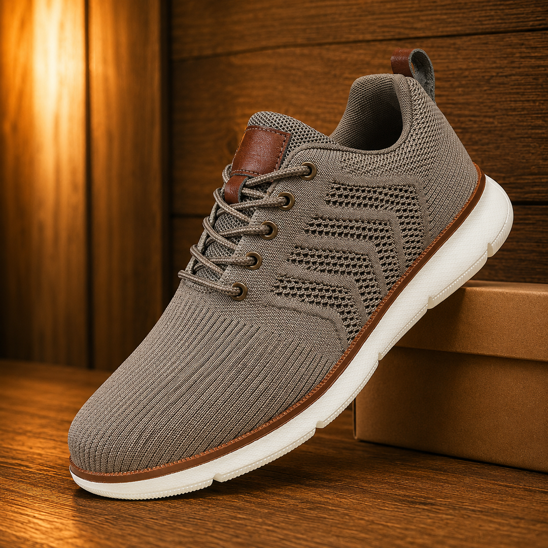 Breathable Knit Lace-Up Sneakers